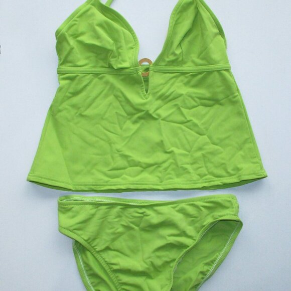 INC International Concepts Lime Green 2 Pc Tankini - Small - NEW - Picture 8 of 9